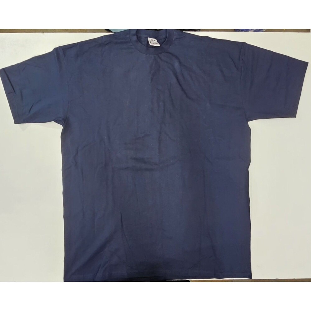 Pro Club Heavyweight Plain Navy Blue T-Shirt Men's 5XL Tall Short Sleeve